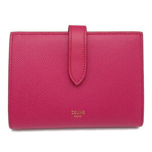 Celine Bifold Wallet Long Leather Pink
